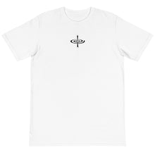Load image into Gallery viewer, DARK/LIGHT - UNISEX Organic T-Shirt - Symmetrical Paintings by Paranoid Loid with The Technological Singularity Warning Sign
