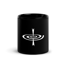 Load image into Gallery viewer, Black Glossy Mug - The Technological Singularity Warning Sign

