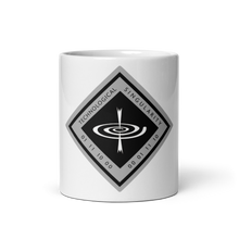 Load image into Gallery viewer, White glossy mug - The Technological Singularity Warning Sign
